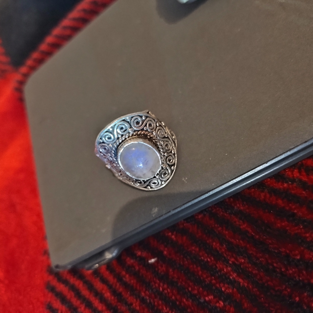 Silver Moonstone Ring